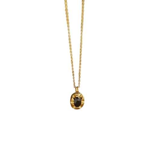 ZXBNVC Elegante schwarze Damen-Halskette, Vintage, geometrischer Anhänger, Hochzeit, Party, Schlüsselbein-Schmuck von ZXBNVC