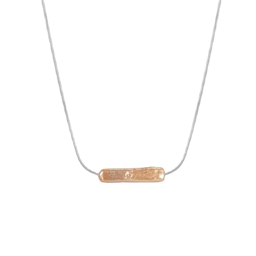 ZXBNVC Exquisite Halskette mit unregelmäßigem Perlenanhänger in Weiß, Rosa, Lila, für Damen, kann in einer Vielzahl von Halsketten getragen werden, Einstellbar, Zirkonia von ZXBNVC