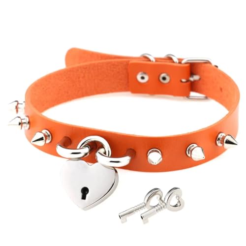 ZXBNVC Fashion Punk Orange Halskette Damen Gothic Choker Schmuck Party stapelbar schön vielseitig, Einstellbar, Zirkonia von ZXBNVC