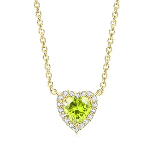 ZXBNVC Glänzende mehrfarbige Damen-Halskette mit Herzanhänger, romantisch, Hochzeit, trendiger Schmuck, Einstellbar, Zirkonia von ZXBNVC