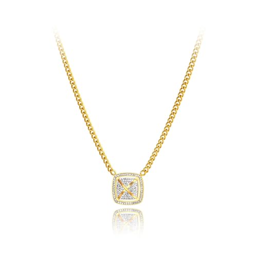 ZXBNVC Glänzende quadratische Halskette für Damen, Choker-Halskette, modische Halskette für den täglichen Gebrauch, Einstellbar, Zirkonia ZXBNVC Glänzende quadratische Halskette für Damen, Choker-Halskette, modische Halskette für den täglichen Gebrauch, Einstellbar, Zirkonia von ZXBNVC