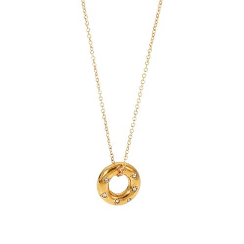 ZXBNVC Halskette, Schmuck, runder hohler Ring-Anhänger für Damen, modisch, geeignet für den täglichen Gebrauch ZXBNVC Halskette, Schmuck, runder hohler Ring-Anhänger für Damen, modisch, geeignet für den täglichen Gebrauch von ZXBNVC