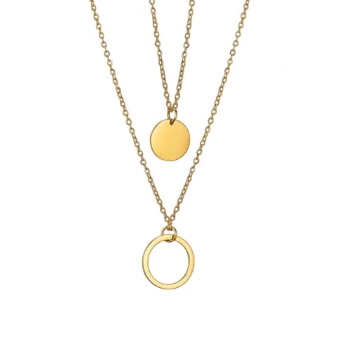 ZXBNVC Halskette, hohl, rund, solider Anhänger, Damen, elegantes Schlüsselbein, Hochzeitsschmuck, Einstellbar, Zirkonia ZXBNVC Halskette, hohl, rund, solider Anhänger, Damen, elegantes Schlüsselbein, Hochzeitsschmuck, Einstellbar, Zirkonia von ZXBNVC