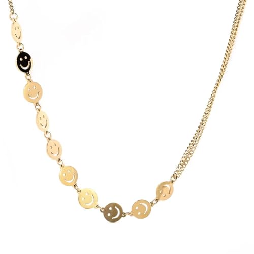 ZXBNVC Halskette für Damen, Smiley-Gesicht, luxuriöser Schmuck, modisch, Hip-Hop, schön, vielseitig einsetzbar ZXBNVC Halskette für Damen, Smiley-Gesicht, luxuriöser Schmuck, modisch, Hip-Hop, schön, vielseitig einsetzbar von ZXBNVC