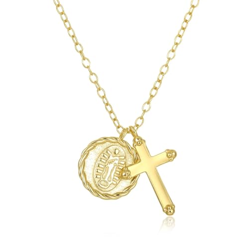 ZXBNVC Halskette mit Anhänger Jungfrau Maria und Kreuz für Frauen und Mädchen, Schlüsselbeinkette, Hochzeit, feiner Schmuck ZXBNVC Halskette mit Anhänger Jungfrau Maria und Kreuz für Frauen und Mädchen, Schlüsselbeinkette, Hochzeit, feiner Schmuck von ZXBNVC