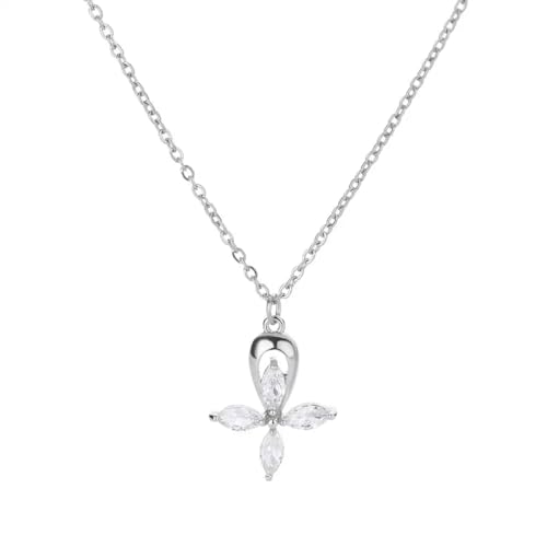 ZXBNVC Halskette mit Anhänger für Damen, Kreuz-Halskette, Hochzeitsschmuck, schön und vielseitig, kann stapelbar getragen werden, Einstellbar, Zirkonia ZXBNVC Halskette mit Anhänger für Damen, Kreuz-Halskette, Hochzeitsschmuck, schön und vielseitig, kann stapelbar getragen werden, Einstellbar, Zirkonia von ZXBNVC