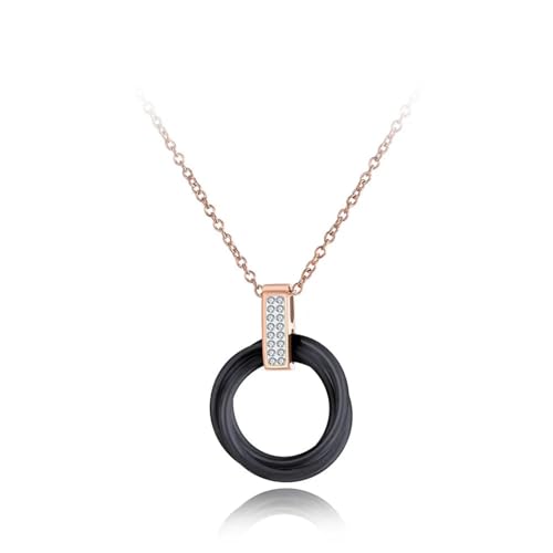 ZXBNVC Halskette mit Anhänger in Schwarz/Weiß, für den täglichen Gebrauch, Einstellbar, Zirkonia von ZXBNVC