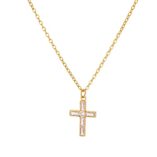 ZXBNVC Halskette mit Gothic-Kreuz-Anhänger, luxuriöse Halsketten für Damen, trendiger Schmuck, schön und vielseitig, kann zu jedem Stil getragen werden, Einstellbar, Zirkonia ZXBNVC Halskette mit Gothic-Kreuz-Anhänger, luxuriöse Halsketten für Damen, trendiger Schmuck, schön und vielseitig, kann zu jedem Stil getragen werden, Einstellbar, Zirkonia von ZXBNVC