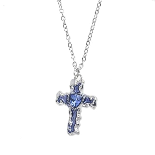ZXBNVC Halskette mit Kreuz-Anhänger, Gothic-/Punk-Stil, Schwarz / Rosa, Herzform, für Damen und Herren, Schmuckzubehör, Einstellbar, Zirkonia ZXBNVC Halskette mit Kreuz-Anhänger, Gothic-/Punk-Stil, Schwarz / Rosa, Herzform, für Damen und Herren, Schmuckzubehör, Einstellbar, Zirkonia von ZXBNVC