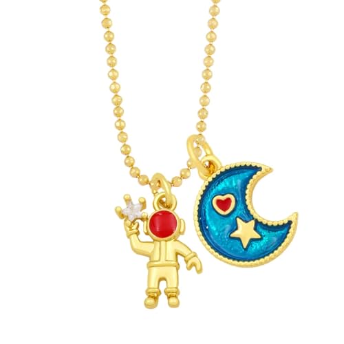 ZXBNVC Halskette mit Mond-Anhänger, niedlicher Schmuck, schöne und vielseitige Halsketten, die zu jedem Stil getragen werden können, Einstellbar, Zirkonia von ZXBNVC
