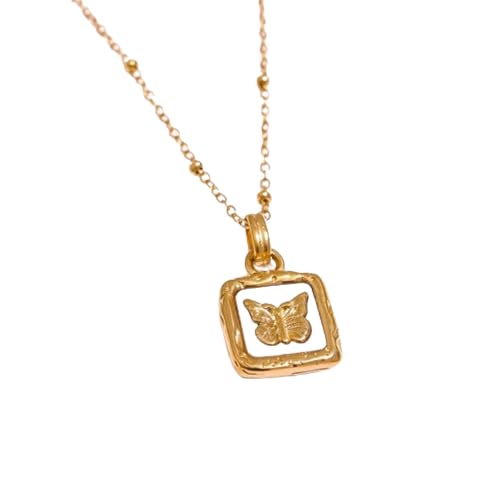 ZXBNVC Halskette mit Schmetterlingsanhänger, quadratisch, Modeschmuck, stilvolle Halskette für den täglichen Gebrauch ZXBNVC Halskette mit Schmetterlingsanhänger, quadratisch, Modeschmuck, stilvolle Halskette für den täglichen Gebrauch von ZXBNVC