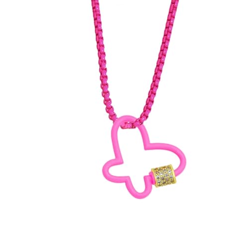 ZXBNVC Halskette mit Schnalle und Schmetterling, bunt, niedlicher Mädchen-Schmuck, kann schön und vielseitig getragen werden, Einstellbar, Zirkonia von ZXBNVC