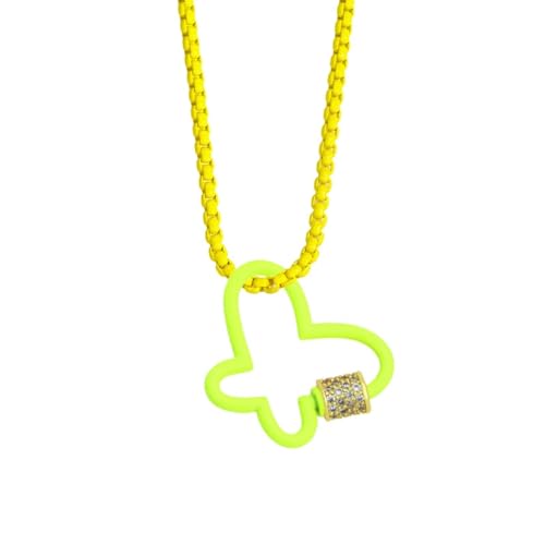 ZXBNVC Halskette mit Schnalle und Schmetterling, bunt, niedlicher Mädchen-Schmuck, kann schön und vielseitig getragen werden, Einstellbar, Zirkonia von ZXBNVC