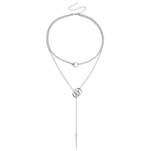 ZXBNVC Halskette mit doppeltem Kreis-Anhänger, mehrschichtige Halskette, Damen-Schmuck, Accessoires, Mädchen, Bohemian-Mode, Einstellbar, Zirkonia ZXBNVC Halskette mit doppeltem Kreis-Anhänger, mehrschichtige Halskette, Damen-Schmuck, Accessoires, Mädchen, Bohemian-Mode, Einstellbar, Zirkonia von ZXBNVC