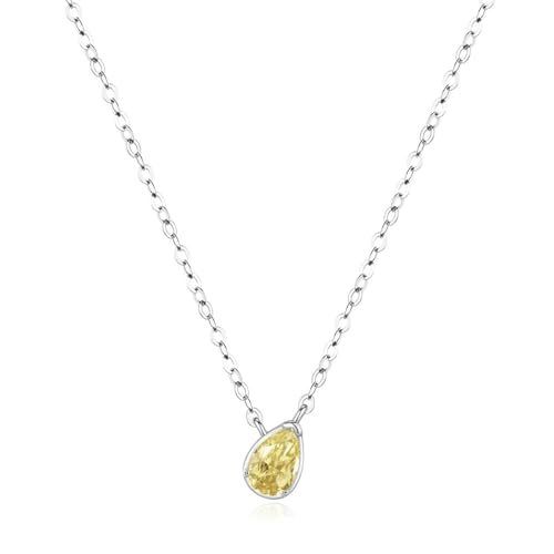 ZXBNVC Halskette mit gelbem Tropfenanhänger, schlicht, elegant, 925, für Damen, Party, feiner Schmuck ZXBNVC Halskette mit gelbem Tropfenanhänger, schlicht, elegant, 925, für Damen, Party, feiner Schmuck von ZXBNVC