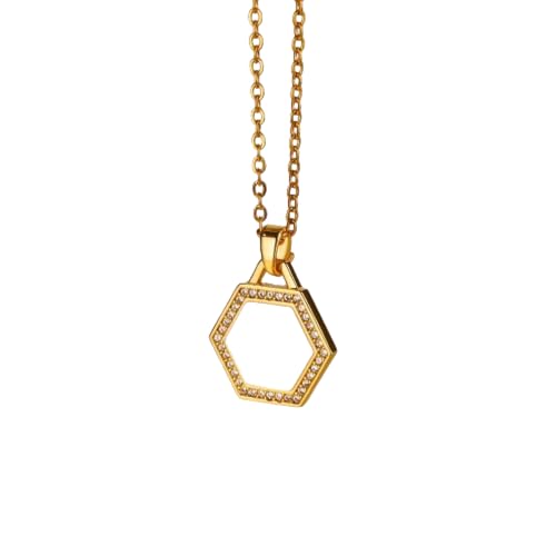 ZXBNVC Halskette mit geometrischem Vintage-Anhänger, Damenkette, Halsband, Charm, Hochzeitsschmuck, Einstellbar, Zirkonia von ZXBNVC