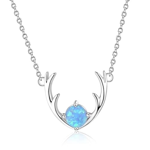 ZXBNVC Halskette mit niedlichem Hirschgeweih, für Damen, Schmuck, Accessoires, Party, Mädchen, modisch, Blau, Einstellbar, Zirkonia ZXBNVC Halskette mit niedlichem Hirschgeweih, für Damen, Schmuck, Accessoires, Party, Mädchen, modisch, Blau, Einstellbar, Zirkonia von ZXBNVC