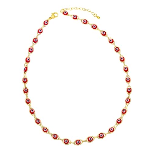 ZXBNVC Halskette mit runden Perlen, modischer Regenbogenschmuck, schöne und vielseitige Halsketten, die zu jedem Stil getragen werden können, Einstellbar, Zirkonia von ZXBNVC