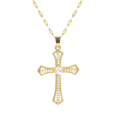 ZXBNVC Kreuz-Halsketten für Damen und Herren, Anhänger, Halsbänder, modische Halsketten für den täglichen Gebrauch, Einstellbar, Zirkonia ZXBNVC Kreuz-Halsketten für Damen und Herren, Anhänger, Halsbänder, modische Halsketten für den täglichen Gebrauch, Einstellbar, Zirkonia von ZXBNVC