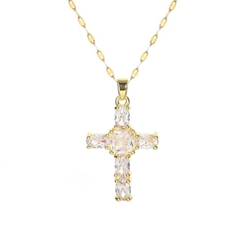 ZXBNVC Kreuz-Halsketten für Damen und Herren, Anhänger, Halsbänder, modische Halsketten für den täglichen Gebrauch, Einstellbar, Zirkonia ZXBNVC Kreuz-Halsketten für Damen und Herren, Anhänger, Halsbänder, modische Halsketten für den täglichen Gebrauch, Einstellbar, Zirkonia von ZXBNVC
