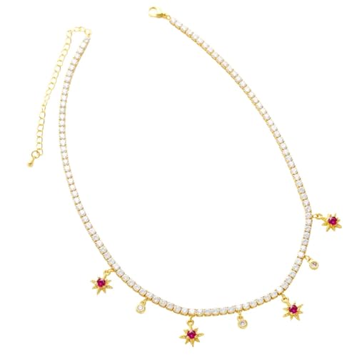 ZXBNVC Luxuriöse Tennis-Halskette für Damen, grüner Stern, Modeschmuck, schön und vielseitig, kann zu jedem Stil getragen werden, Einstellbar, Zirkonia ZXBNVC Luxuriöse Tennis-Halskette für Damen, grüner Stern, Modeschmuck, schön und vielseitig, kann zu jedem Stil getragen werden, Einstellbar, Zirkonia von ZXBNVC
