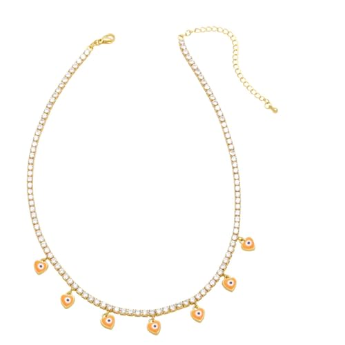 ZXBNVC Luxuriöse transparente Tennis-Kette, Halsband, Damen-Persönlichkeitsschmuck, kann mit exquisiter vielseitiger und exquisiter und vielseitiger getragen werden, Einstellbar, Zirkonia von ZXBNVC