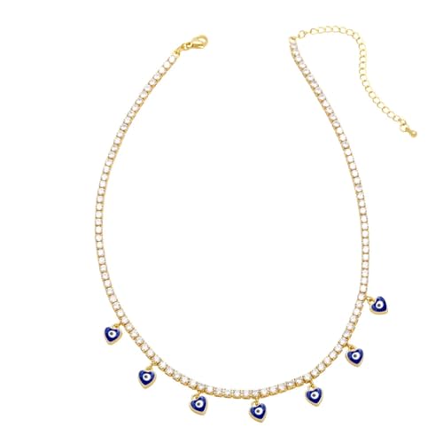 ZXBNVC Luxuriöse transparente Tennis-Kette, Halsband, Damen-Persönlichkeitsschmuck, kann mit exquisiter vielseitiger und exquisiter und vielseitiger getragen werden, Einstellbar, Zirkonia von ZXBNVC