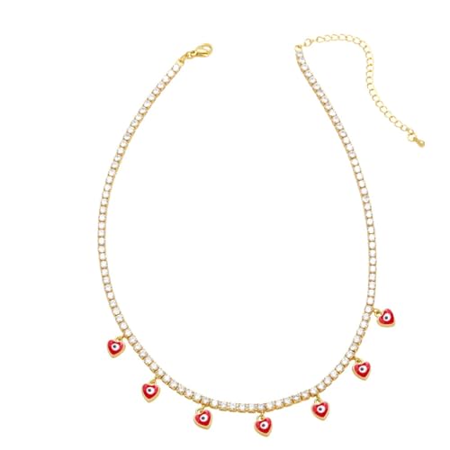 ZXBNVC Luxuriöse transparente Tennis-Kette, Halsband, Damen-Persönlichkeitsschmuck, kann mit exquisiter vielseitiger und exquisiter und vielseitiger getragen werden, Einstellbar, Zirkonia von ZXBNVC