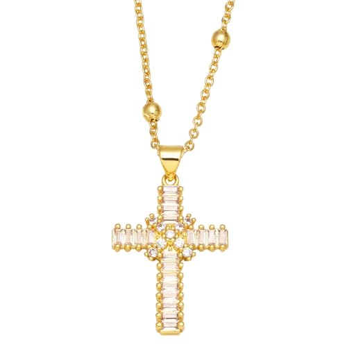 ZXBNVC Mehrfarbige Kreuz-Halskette für Damen, schön und vielseitig, kann zu jedem Stil getragen werden, Einstellbar, Zirkonia ZXBNVC Mehrfarbige Kreuz-Halskette für Damen, schön und vielseitig, kann zu jedem Stil getragen werden, Einstellbar, Zirkonia von ZXBNVC