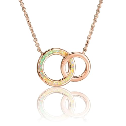 ZXBNVC Moderne Damen-Halskette, Party, Mädchen, Mode, Doppelkreis, geometrisches Zubehör, Einstellbar, Zirkonia von ZXBNVC