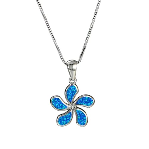 ZXBNVC Modeschmuck Blumen-Halskette für Damen, Accessoires, Party, Mädchen, niedlicher blauer Anhänger, Einstellbar, Zirkonia ZXBNVC Modeschmuck Blumen-Halskette für Damen, Accessoires, Party, Mädchen, niedlicher blauer Anhänger, Einstellbar, Zirkonia von ZXBNVC