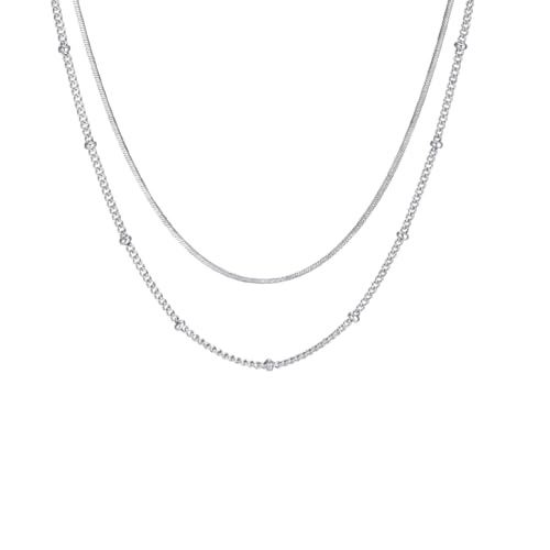 ZXBNVC Modische Halskette für Damen, Doppel-Satellitenkette, Choker für Mädchen, Party, Einstellbar, Zirkonia ZXBNVC Modische Halskette für Damen, Doppel-Satellitenkette, Choker für Mädchen, Party, Einstellbar, Zirkonia von ZXBNVC