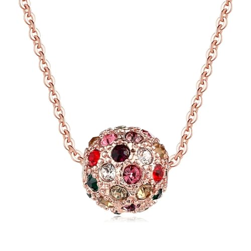 ZXBNVC Modische Halskette mit Glücksball-Anhänger, Schmuck für Mädchen, Einstellbar, Zirkonia von ZXBNVC