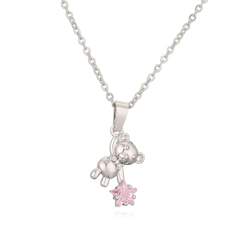 ZXBNVC Modische Halskette mit süßem Bären-Anhänger für Damen und Mädchen, weiß/gelb/rosa, Einstellbar, Zirkonia ZXBNVC Modische Halskette mit süßem Bären-Anhänger für Damen und Mädchen, weiß/gelb/rosa, Einstellbar, Zirkonia von ZXBNVC
