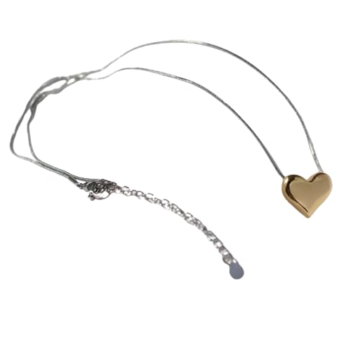 ZXBNVC Modische Halskette mit süßem Herz-Anhänger für Damen, Hochzeitsschmuck, Halsband, stilvoll, für den täglichen Gebrauch, Einstellbar, Zirkonia von ZXBNVC