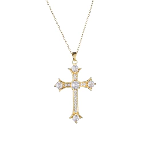 ZXBNVC Modische Vintage-Halskette mit Hip-Hop-Kreuz-Anhänger für Damen und Mädchen, Einstellbar, Zirkonia ZXBNVC Modische Vintage-Halskette mit Hip-Hop-Kreuz-Anhänger für Damen und Mädchen, Einstellbar, Zirkonia von ZXBNVC