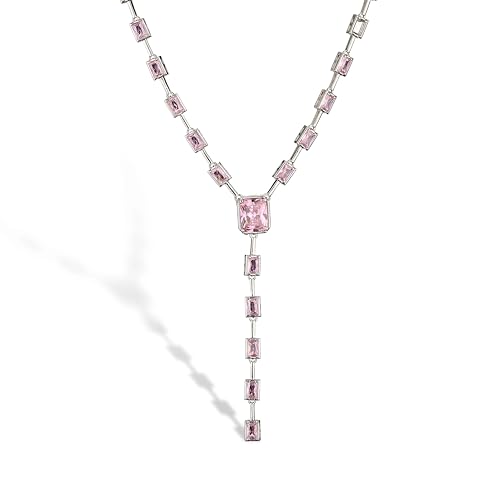 ZXBNVC Modische rosafarbene Halskette, geometrische Halskette für Damen, Party-Hochzeitsschmuck, Einstellbar, Zirkonia ZXBNVC Modische rosafarbene Halskette, geometrische Halskette für Damen, Party-Hochzeitsschmuck, Einstellbar, Zirkonia von ZXBNVC