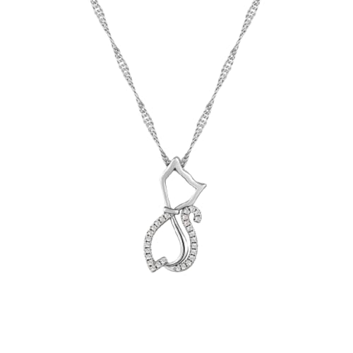ZXBNVC Niedliche Halskette mit Katzenanhänger, modischer und exquisiter Hochzeitsschmuck für Damen, Einstellbar, Zirkonia von ZXBNVC