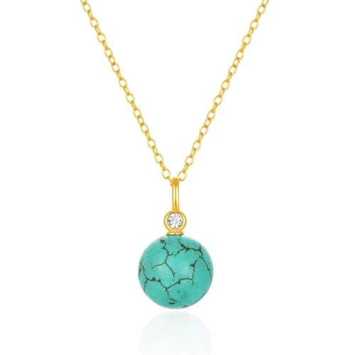 ZXBNVC S925 Halskette mit rundem grünem Anhänger, Damenkette, Schmuckhalsband, Einstellbar, Zirkonia ZXBNVC S925 Halskette mit rundem grünem Anhänger, Damenkette, Schmuckhalsband, Einstellbar, Zirkonia von ZXBNVC