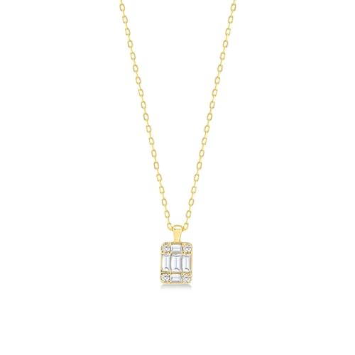 ZXBNVC S925 Quadratischer Anhänger Schlüsselbein-Halskette für Damen, Hochzeitsschmuck, Accessoire, Halsband, Einstellbar, Zirkonia ZXBNVC S925 Quadratischer Anhänger Schlüsselbein-Halskette für Damen, Hochzeitsschmuck, Accessoire, Halsband, Einstellbar, Zirkonia von ZXBNVC