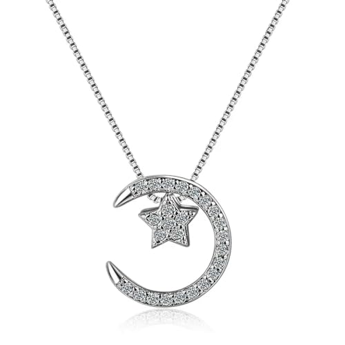 ZXBNVC S925 Stern-Mond-Anhänger Schlüsselbein Hochzeit Luxus Schmuck Schöne Multi-Match-Halskette ZXBNVC S925 Stern-Mond-Anhänger Schlüsselbein Hochzeit Luxus Schmuck Schöne Multi-Match-Halskette von ZXBNVC