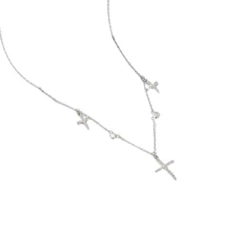 ZXBNVC Schlichte, runde Halskette mit Kreuzanhänger, für Damen, schön und vielseitig, kann mit jedem Stil getragen werden, Einstellbar, Zirkonia ZXBNVC Schlichte, runde Halskette mit Kreuzanhänger, für Damen, schön und vielseitig, kann mit jedem Stil getragen werden, Einstellbar, Zirkonia von ZXBNVC
