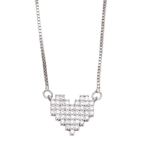 ZXBNVC Schlichte herzförmige Halskette, Modeschmuck für Damen, schöne und vielseitige Halskette, die zu jedem Stil getragen werden kann, Einstellbar, Zirkonia ZXBNVC Schlichte herzförmige Halskette, Modeschmuck für Damen, schöne und vielseitige Halskette, die zu jedem Stil getragen werden kann, Einstellbar, Zirkonia von ZXBNVC