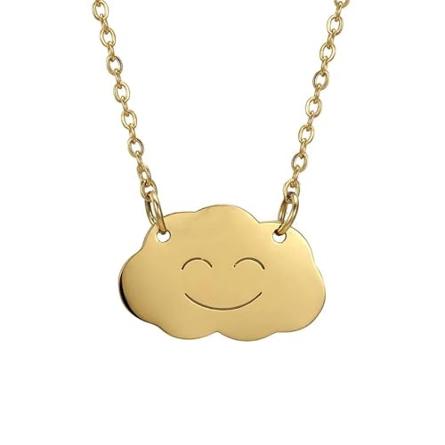 ZXBNVC Schlichte lächelnde Wolken-Halskette, Schmuck, geeignet für Frauen und Mädchen, modisches Anhänger-Zubehör, Einstellbar, Zirkonia ZXBNVC Schlichte lächelnde Wolken-Halskette, Schmuck, geeignet für Frauen und Mädchen, modisches Anhänger-Zubehör, Einstellbar, Zirkonia von ZXBNVC