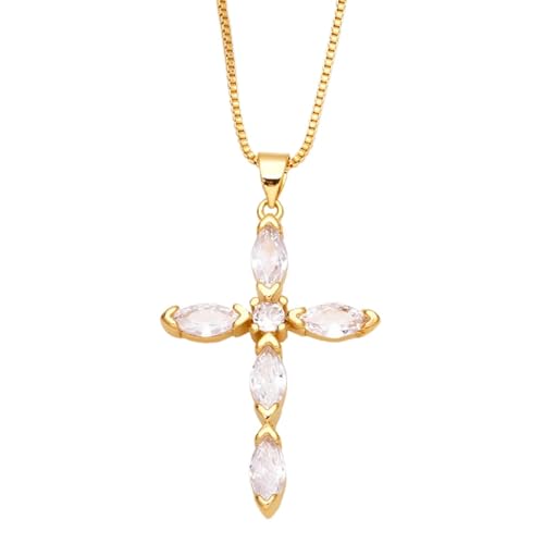 ZXBNVC Schlichte rosa Kreuz-Halskette, Damenschmuck, schön und vielseitig, kann zu jedem Stil getragen werden, Einstellbar, Zirkonia ZXBNVC Schlichte rosa Kreuz-Halskette, Damenschmuck, schön und vielseitig, kann zu jedem Stil getragen werden, Einstellbar, Zirkonia von ZXBNVC