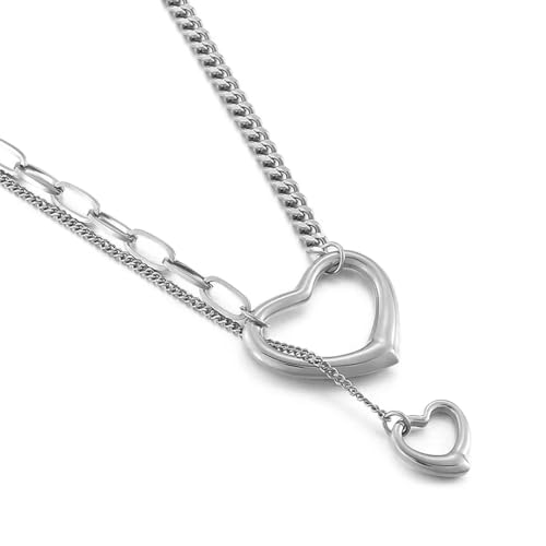 ZXBNVC Vintage Choker Damen Fashion Punk Mehrschichtige Kette Halskette Trend Damen Herren Schmuck, Einstellbar, Zirkonia von ZXBNVC