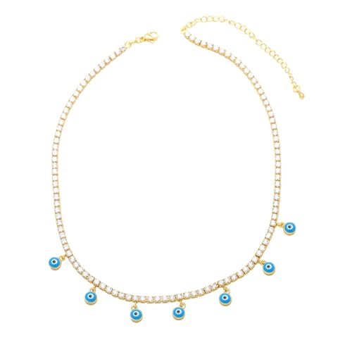 ZXBNVC Zarte transparente Tennis-Halskette für Damen, bunter Perlenschmuck, Einstellbar, Zirkonia ZXBNVC Zarte transparente Tennis-Halskette für Damen, bunter Perlenschmuck, Einstellbar, Zirkonia von ZXBNVC