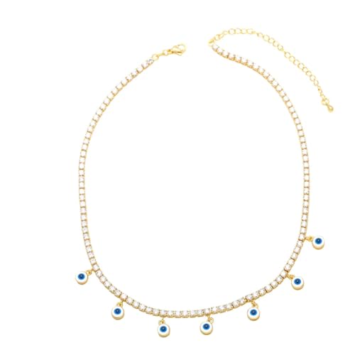 ZXBNVC Zarte transparente Tennis-Halskette für Damen, bunter Perlenschmuck, Einstellbar, Zirkonia ZXBNVC Zarte transparente Tennis-Halskette für Damen, bunter Perlenschmuck, Einstellbar, Zirkonia von ZXBNVC
