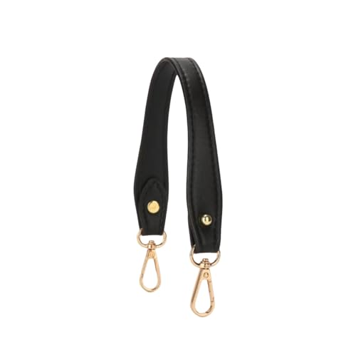 Damen Mini 11 Zoll PU Tasche Griff Schulter Tasche Mit Zubehör Handtasche Kette DIY Brieftasche Verlängerung Gürtel Sommer Tragbare Kurze Tasche Gürtel(Black(Smooth)) von ZXCFGH