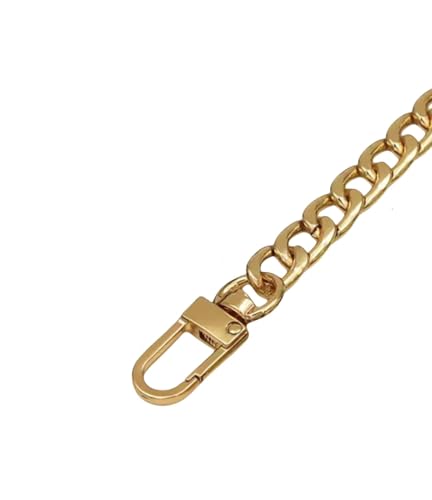 ZXCFGH Ersatzriemen for Damen-Taschenketten aus Metall – verdickter Umhängetaschen-Gurt, Zubehör, DIY-Handtaschengriffkette, mehrere Größen, optionales Federschnallen-Design, Länge 120 cm(Gold) von ZXCFGH